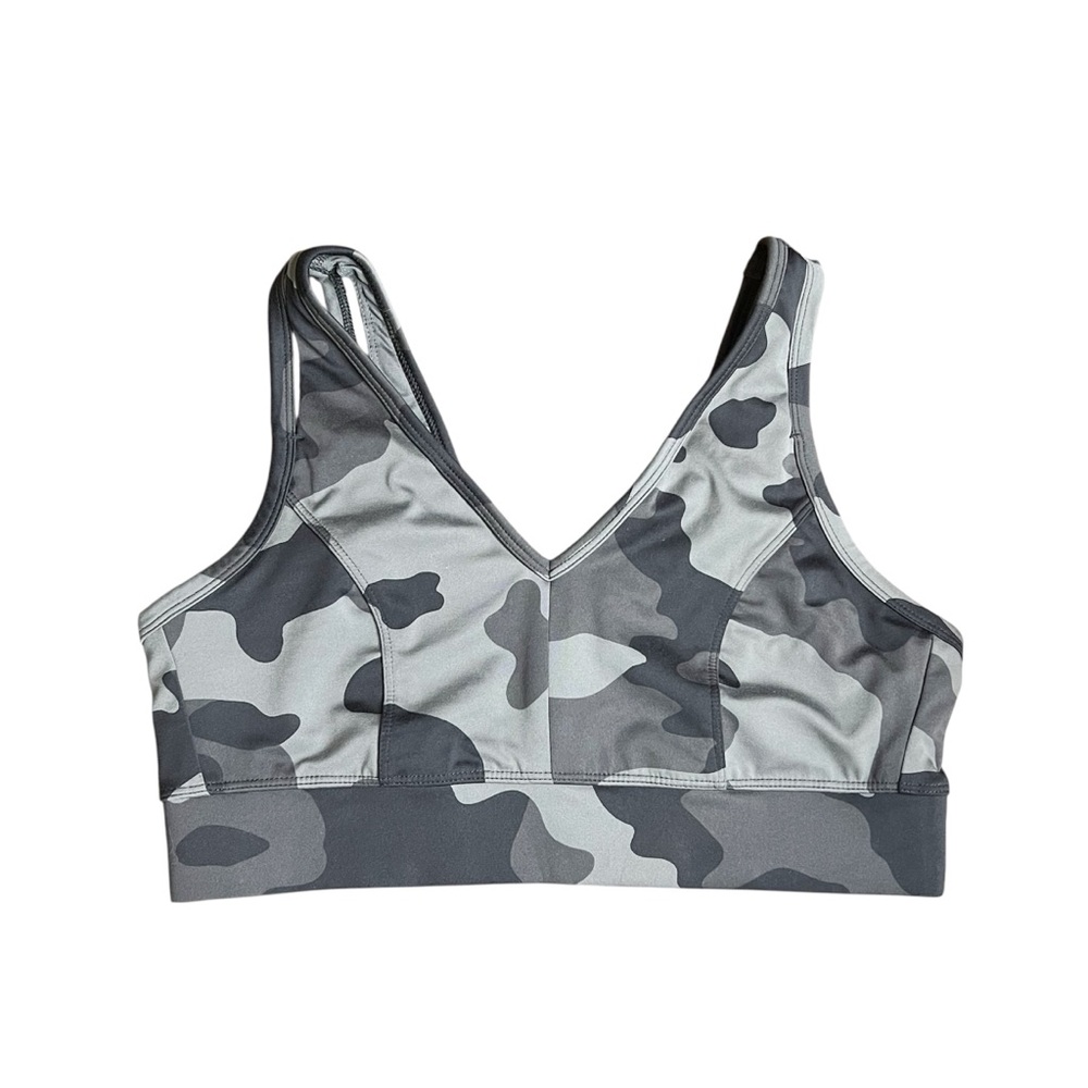 All in Motion Target Black Gray Camo Sports Bra Running L Gym Athleisure
